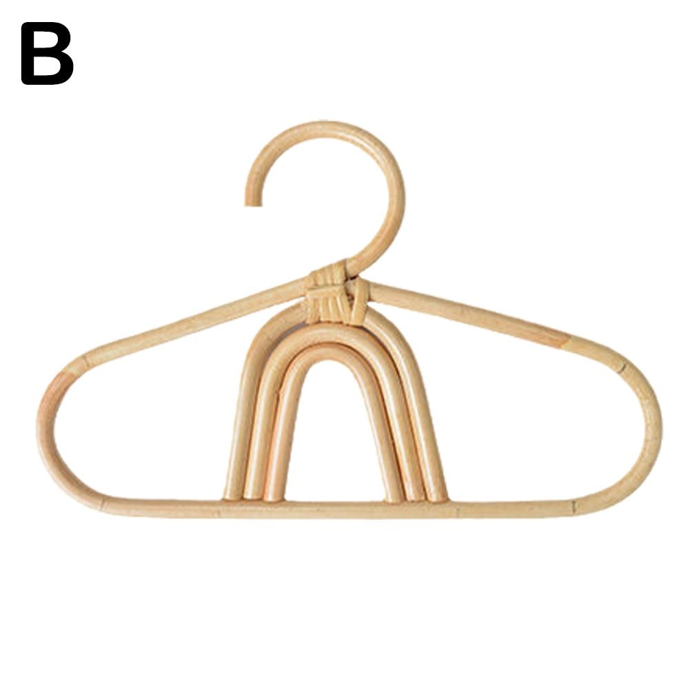 Natural Rattan Baby Clothes Hanger - Eco-Friendly Wooden Hangers for Kids Wardrobe Organization & Nursery Decor
