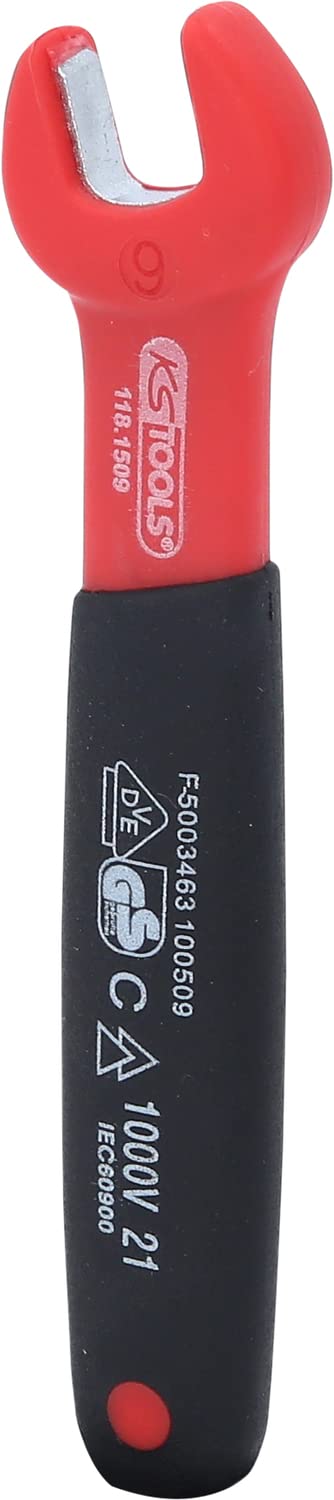 KS Tools 9mm Insulated Open-End Spanner - Safe Electrical Work