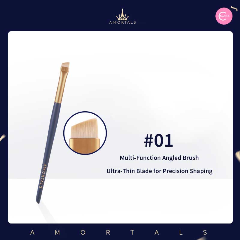 AMORTALS Professional Concealer & Eyeliner Brush Set - 6 Piece Makeup Brush Kit for Flawless Coverage & Precise Lining - Perfect for Daily Makeup, Travel & Professional Makeup Artists