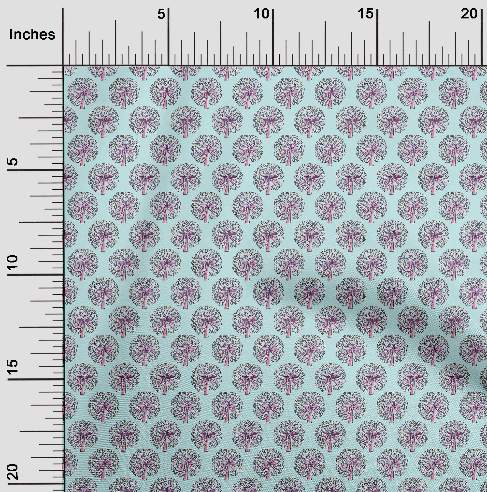 oneOone Polyester Spandex Pastel Mint Ethnic Print Fabric by The Yard - 56 Inch Wide Soft Stretchy Dress Material for DIY Fashion, Home Decor & Quilting Projects