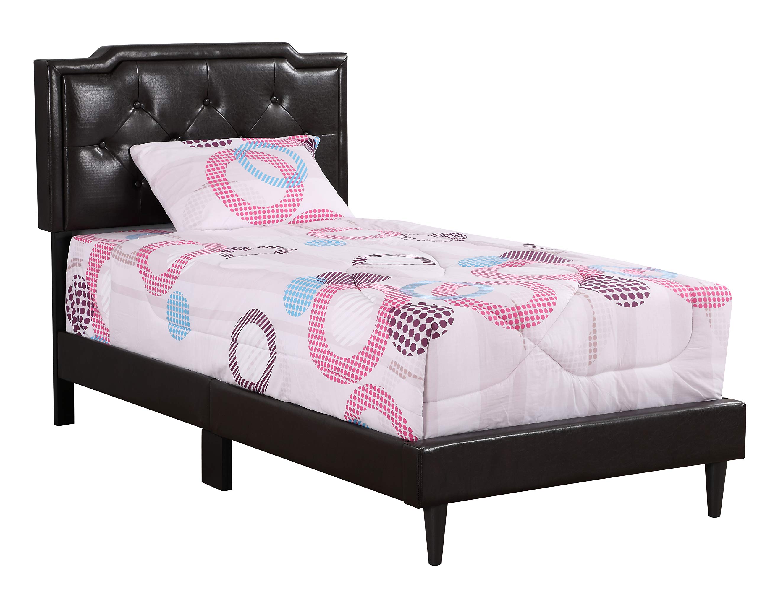 Glory Furniture 1116-TB-UP Twin Size Bed Frame with Storage, Cappuccino Finish - All in One Box - Perfect for Small Spaces, Dorms & Guest Rooms