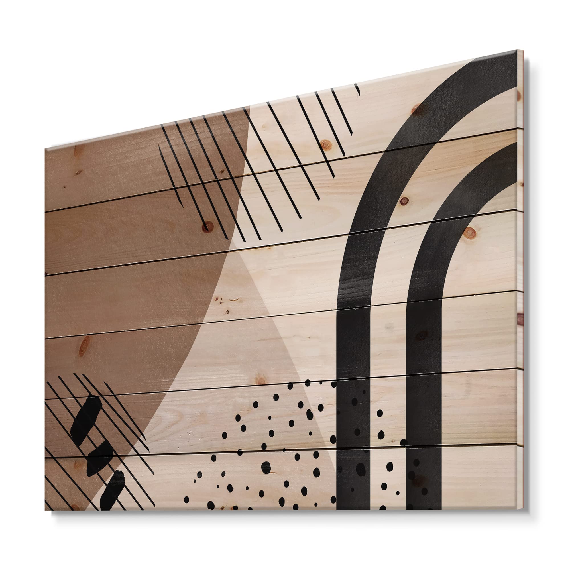 Abstract Terracotta & Ivory Wood Wall Art - Modern Contemporary Large Wooden Wall Panels Printed on Natural Pine - Perfect for Living Room, Bedroom & Office Decor