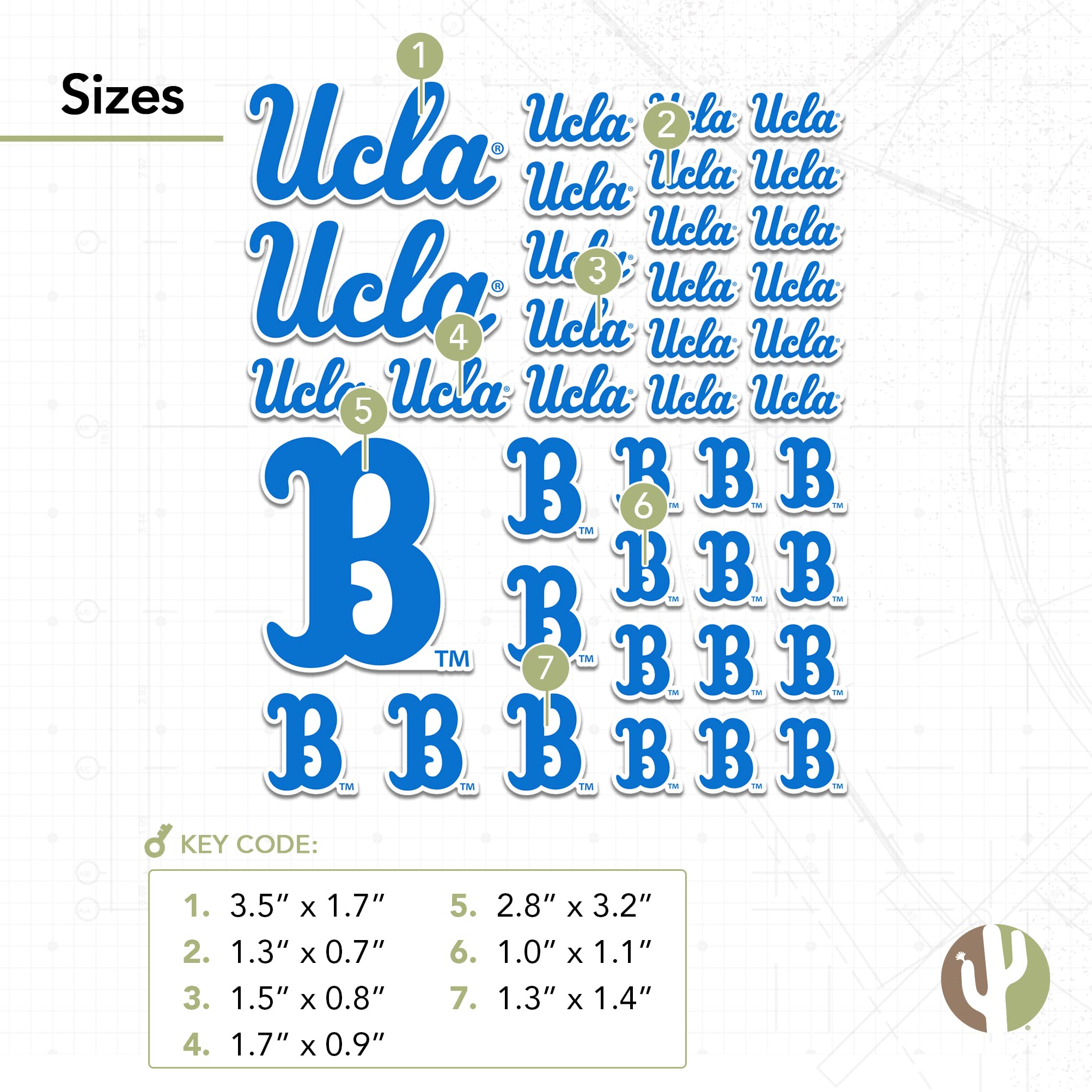 UCLA Bruins Stickers - Vinyl Decals for Laptop, Water Bottle, Car & Scrapbook - University of California Los Angeles Merchandise - Perfect for School Spirit, Gifts & College Decor
