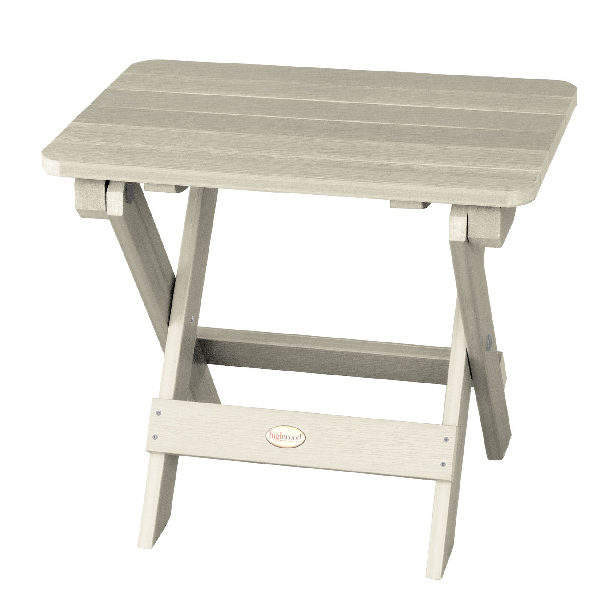 Highwood AD-TBS1-WAE Folding Adirondack Side Table in Whitewash - Perfect for Patio, Deck, and Outdoor Relaxation