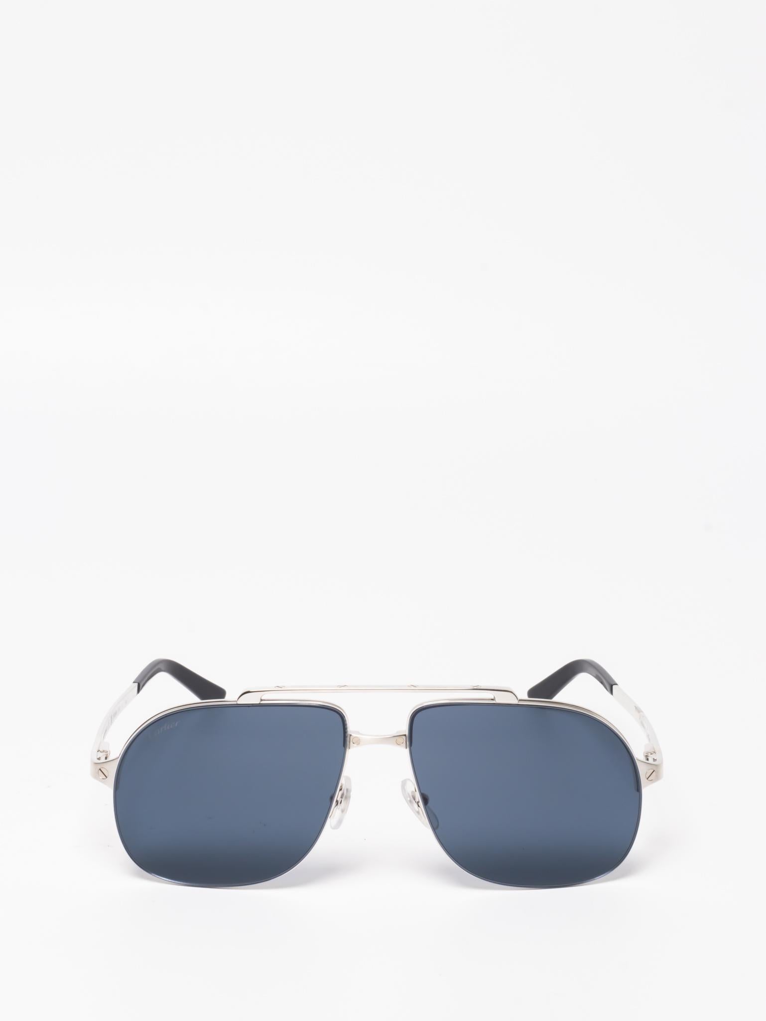 Cartier CT0353S 003 Santos de Cartier Sunglasses - Luxury Aviator Style for Men & Women | Perfect for Travel, Driving & Outdoor Fashion