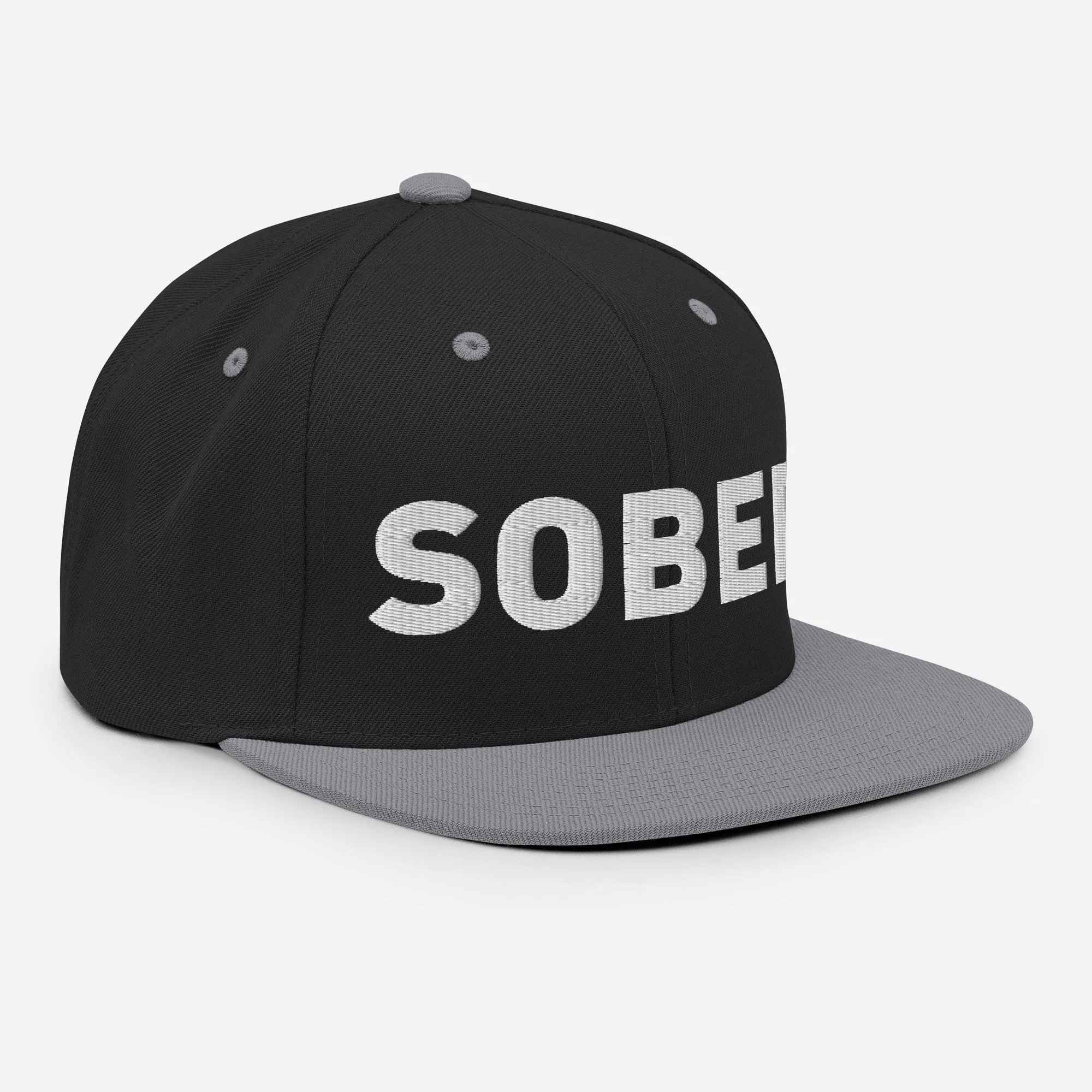 SOBER Embroidered Snapback Hat - Adjustable Dad Hat for Men & Women - Stylish Baseball Cap for Casual Wear, Sports & Outdoor Activities