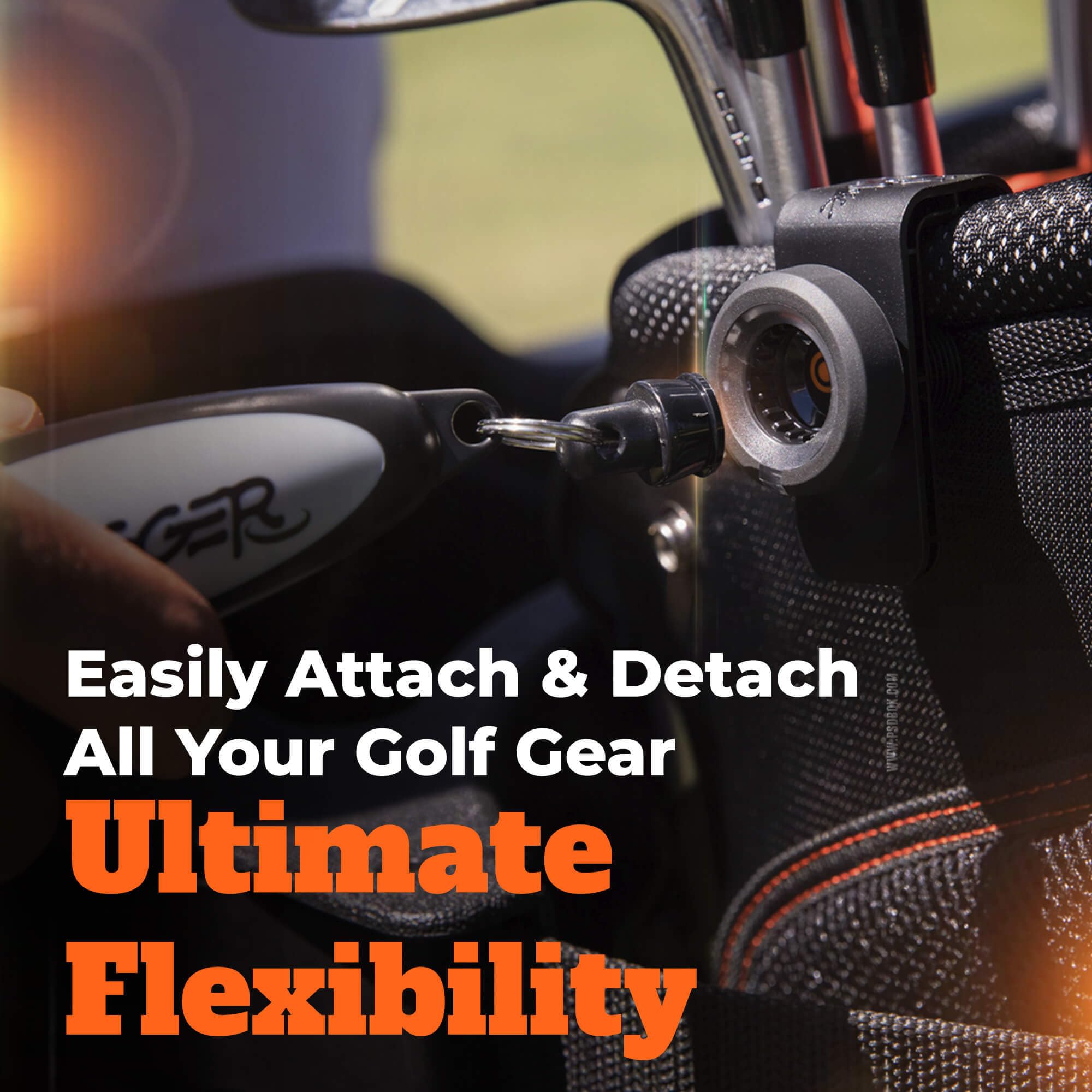 Frogger Golf Bag Latch-It Magnetic Accessory Attachment System - Secure Clip for Golf Towels, Brushes, Rangefinders & More | Perfect for Golf Course, Driving Range & Outdoor Training