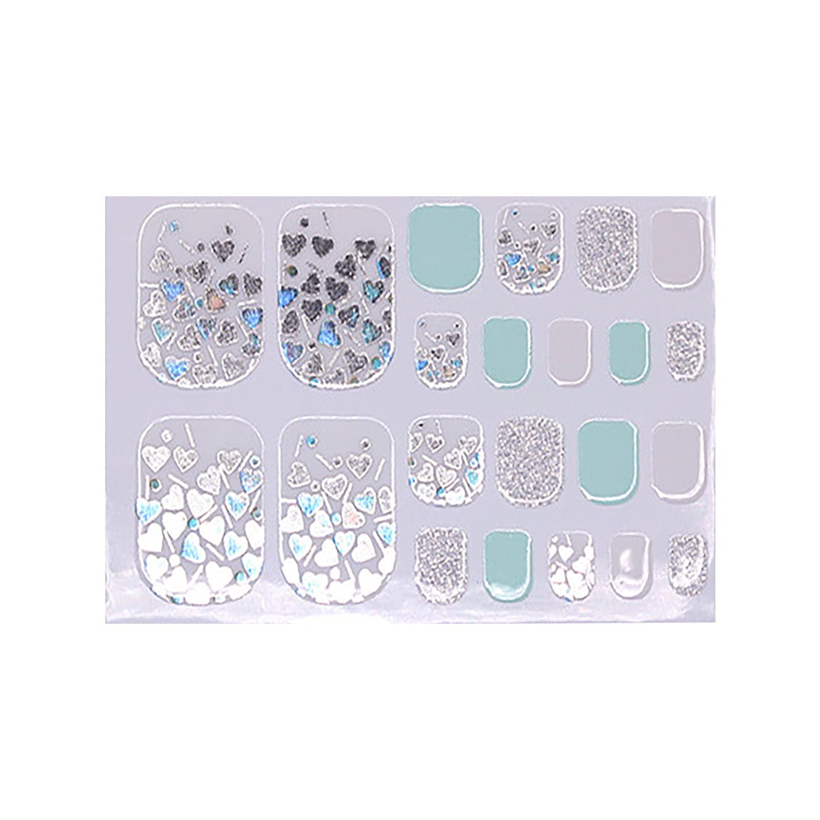 Fashionable Nail Stickers for Feet - Full Foot Decals, Tear-Resistant Nail Jewel Glue - Perfect for Pedicures, DIY Nail Art & At-Home Spa Days