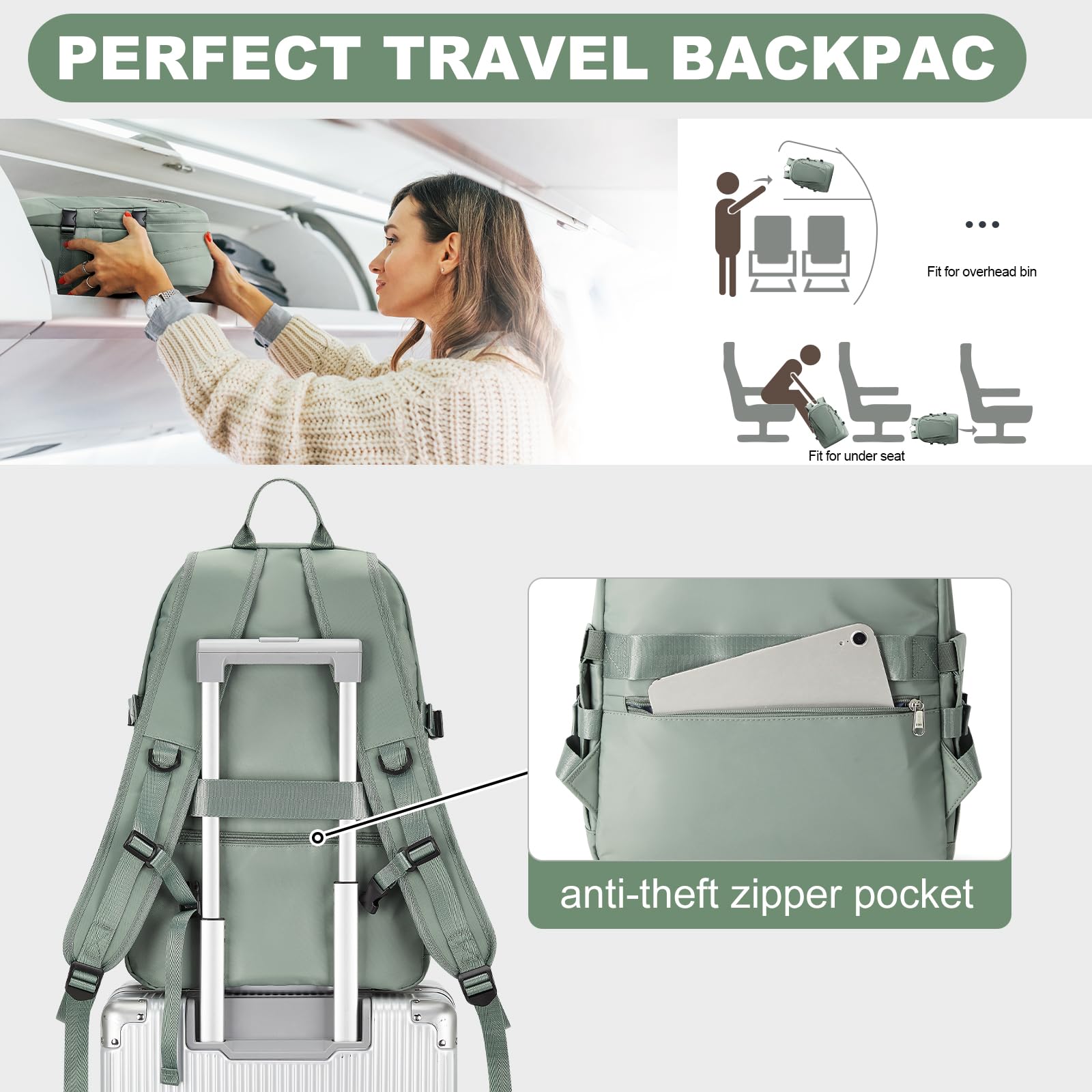 PAUBACK Waterproof Travel Backpack for Women & Men - Lightweight Nylon Daypack with USB Charging Port | Perfect for Hiking, Commuting & Business Trips