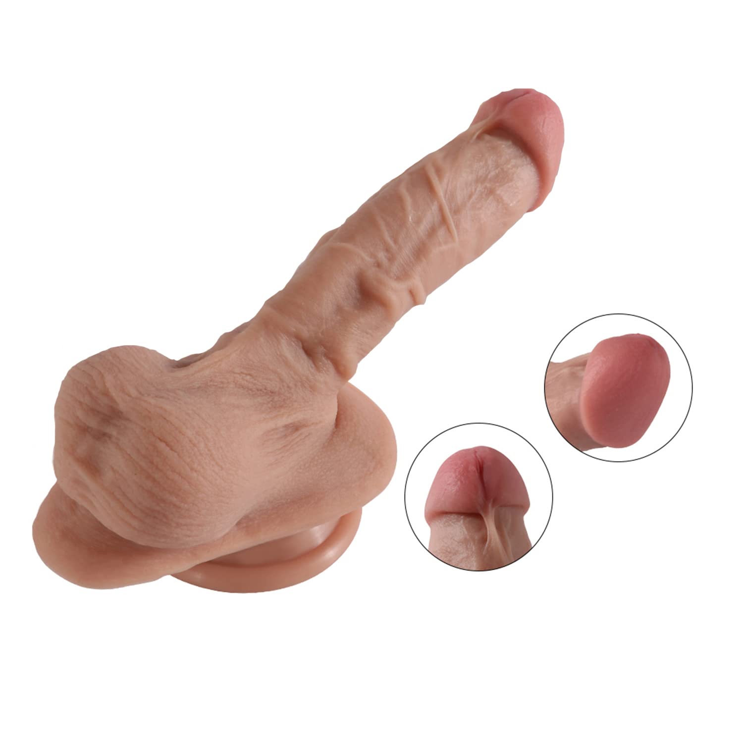 8.26 Inch Realistic G-Spot Dildo with Strong Suction Cup - Body-Safe Silicone Adult Sex Toy for Women & Couples - Perfect for Solo Play, Couples Intimacy & BDSM Exploration
