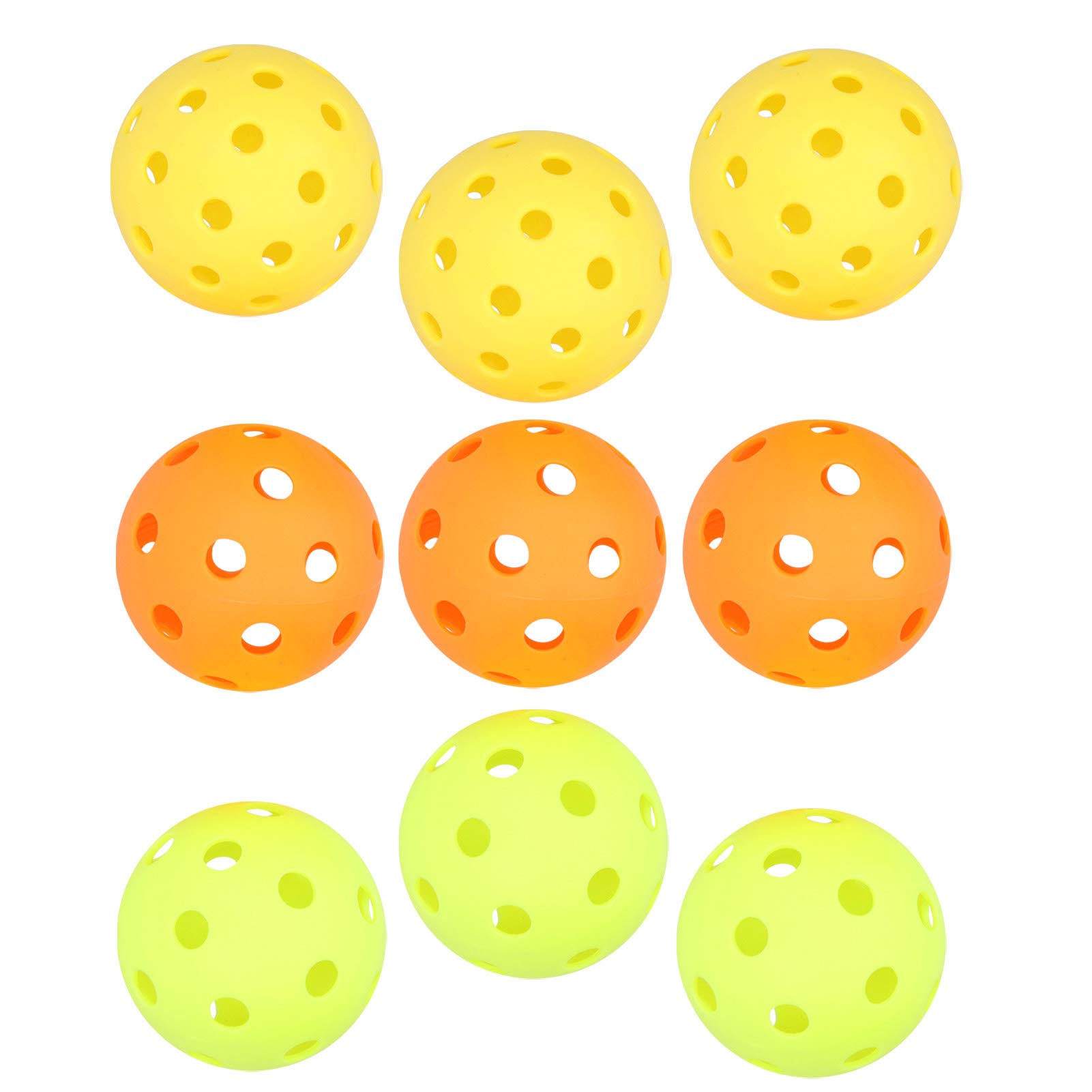AUHX Practice Pickleballs - Bright Color Durable PE Pickleball with 40 Holes for Beginners & Professionals | Indoor & Outdoor Court Game Training Equipment
