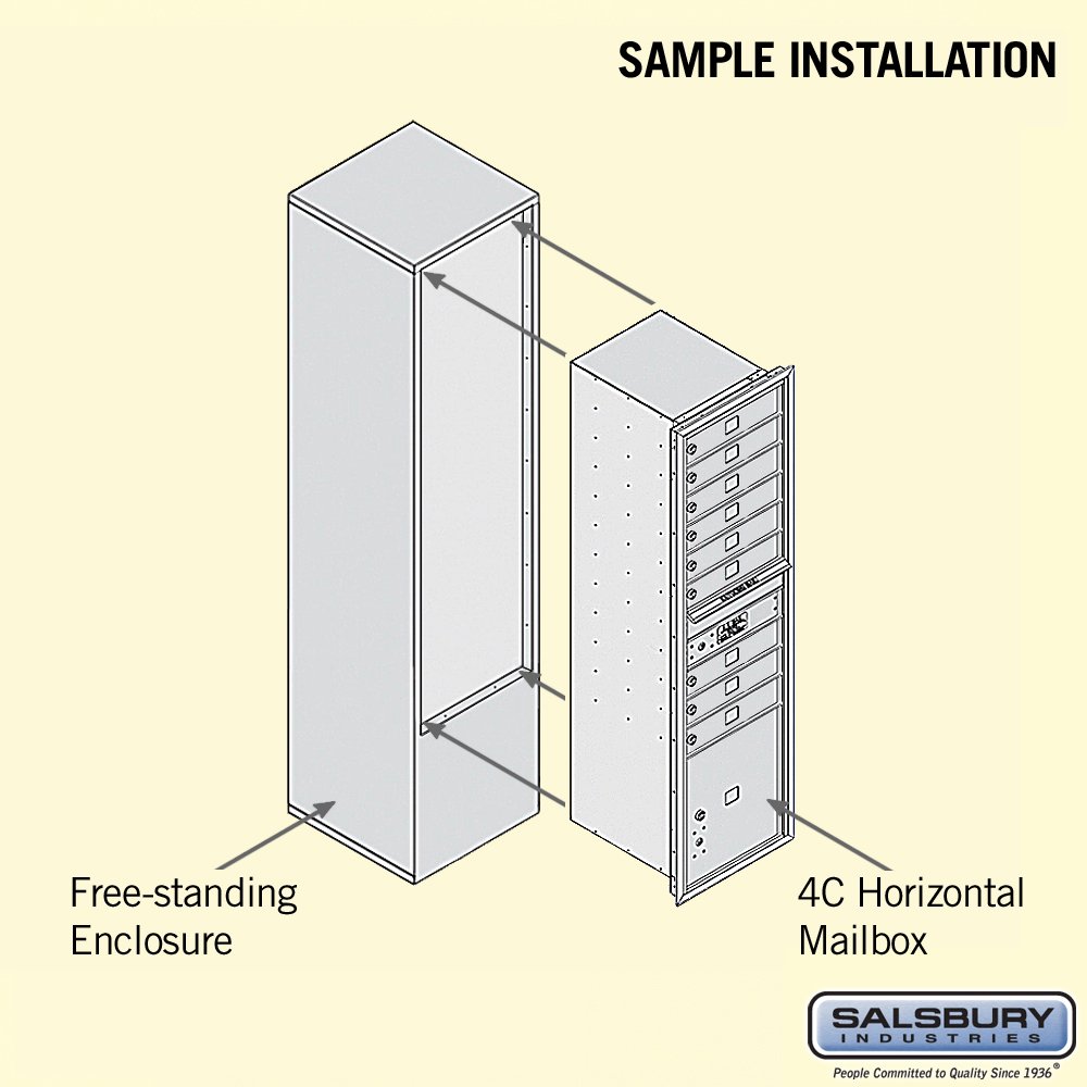 Salsbury Industries 3916S-09ZFP Free Standing Horizontal 4C Mailbox in Bronze - Durable Outdoor Mailbox for Residential & Commercial Use - Perfect for Homes, Offices & Apartment Buildings