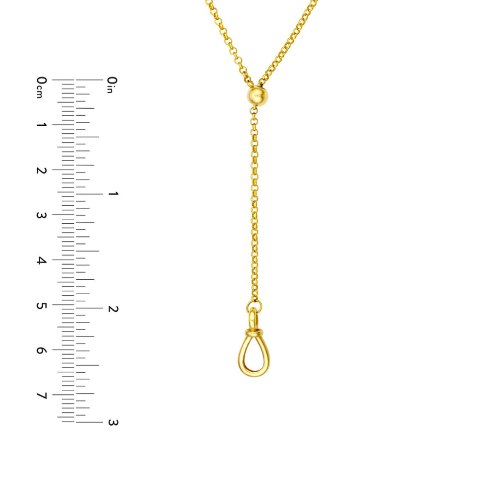14K Gold Adjustable Lariat Necklace for Women - Elegant Pull-Over Y-Style Choker - Perfect for Date Nights, Weddings & Everyday Wear