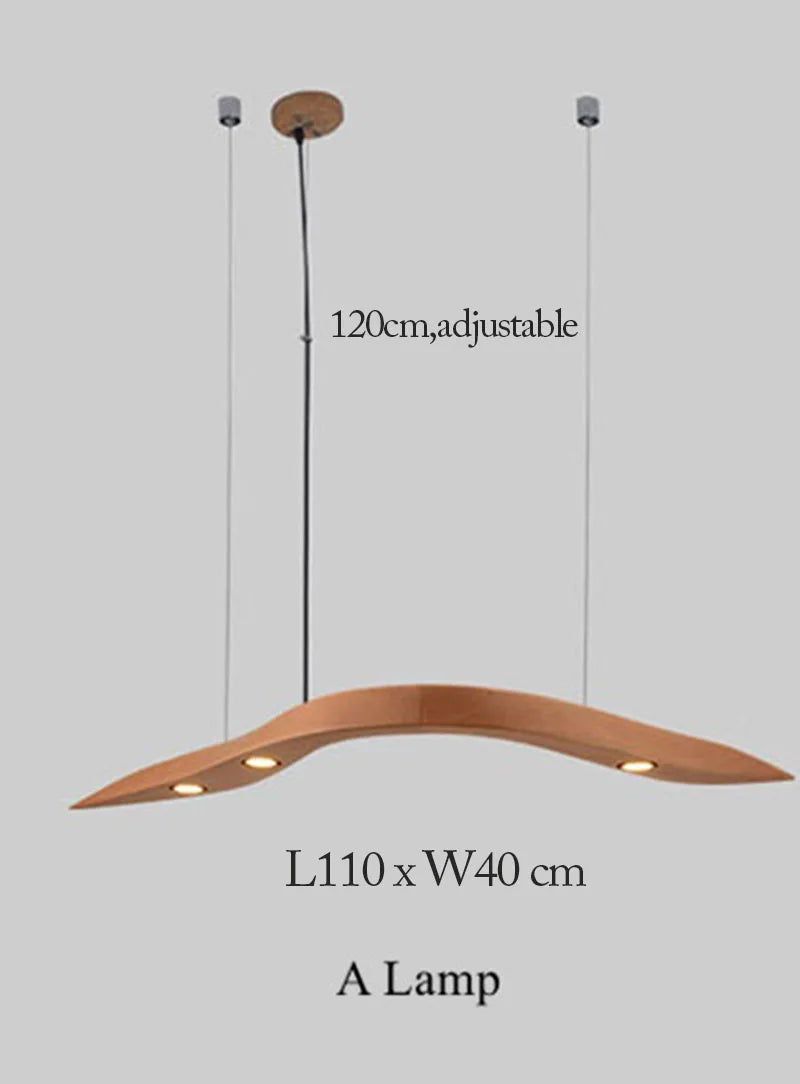 Handmade Wooden Wave Pendant Lights - Boho Chic Hanging Decor for Bedroom, Living Room & Outdoor Spaces