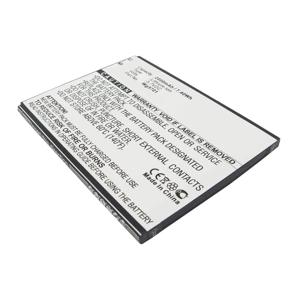 Synergy Digital GFive WG5701 Battery 2000mAh - for Extended Phone Use