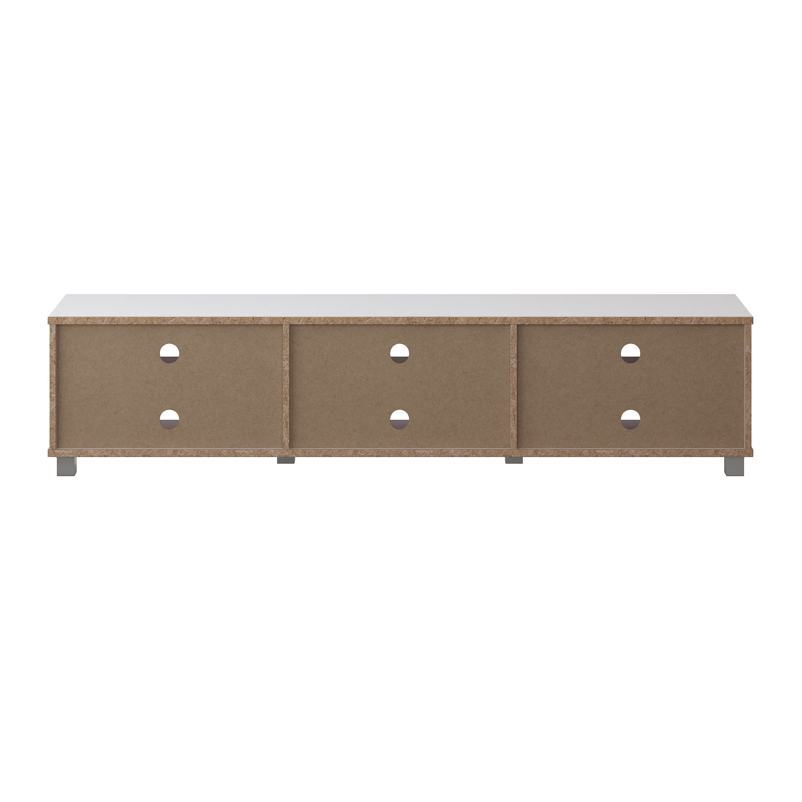 CorLiving Hollywood White Engineered Wood TV Stand with Open Shelves for TVs up to 85