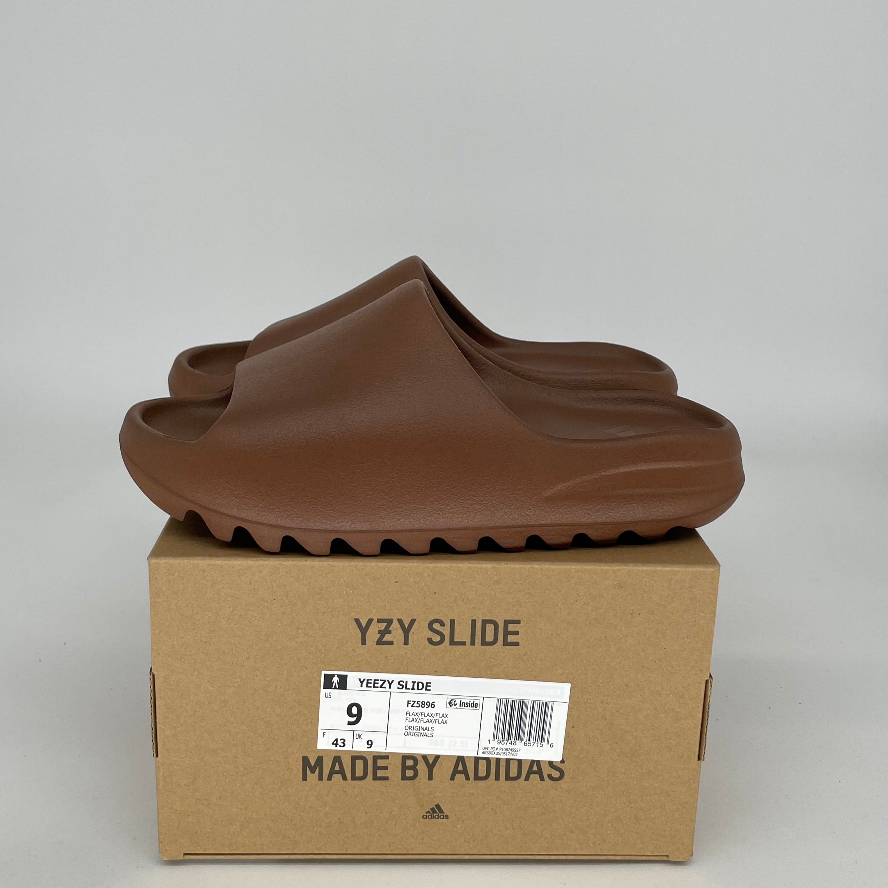 Adidas Yeezy Slide Flax Size 9 FZ5896 - Comfortable Slides for Men | Summer Beach Slides, Pool Slides, Casual Home Slippers