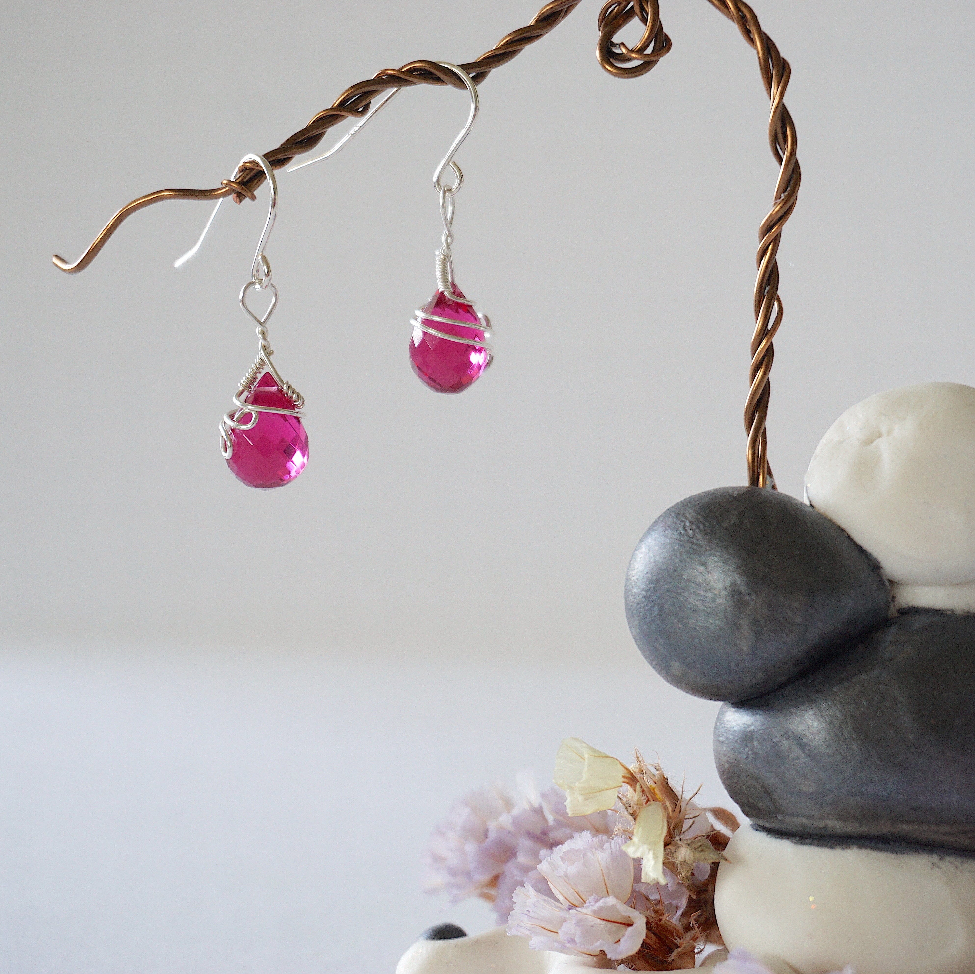 Pink Tourmaline Teardrop Earrings for Women - 925 Sterling Silver Dangle Earrings - Elegant Jewelry Gift for Birthday, Anniversary & Special Occasions