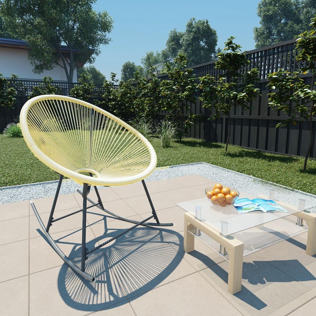 vidaXL Acapulco Chair - Outdoor Lounge Seating with Poly Rattan, Beige - Perfect for Garden, Patio, Balcony, Backyard & Terrace Relaxation