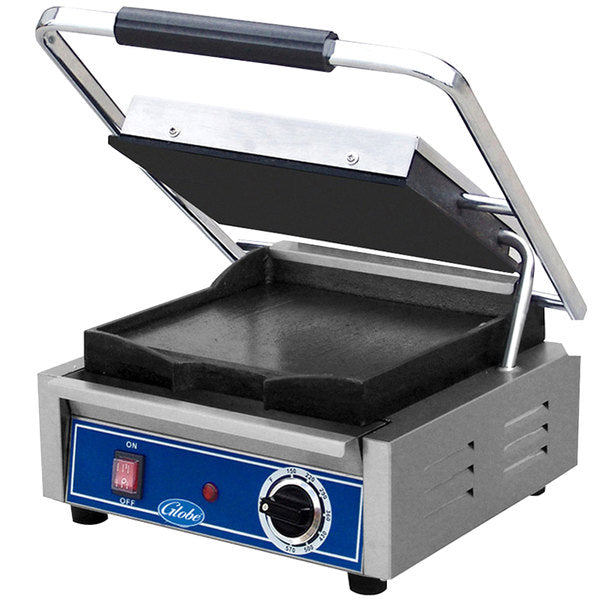 Globe GSG10 Bistro Series Sandwich Grill - 10 x 10 Inch Non-Stick Smooth Plates for Paninis, Waffles & Breakfast - Perfect for Home, Cafe & Restaurant Use