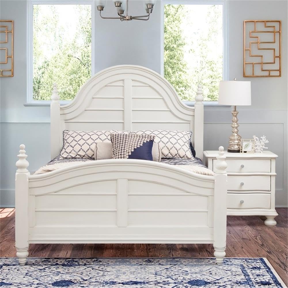 Rodanthe Dove White 3-Drawer Wood Nightstand by American Woodcrafters - Perfect for Bedroom, Guest Room, or Nursery Storage