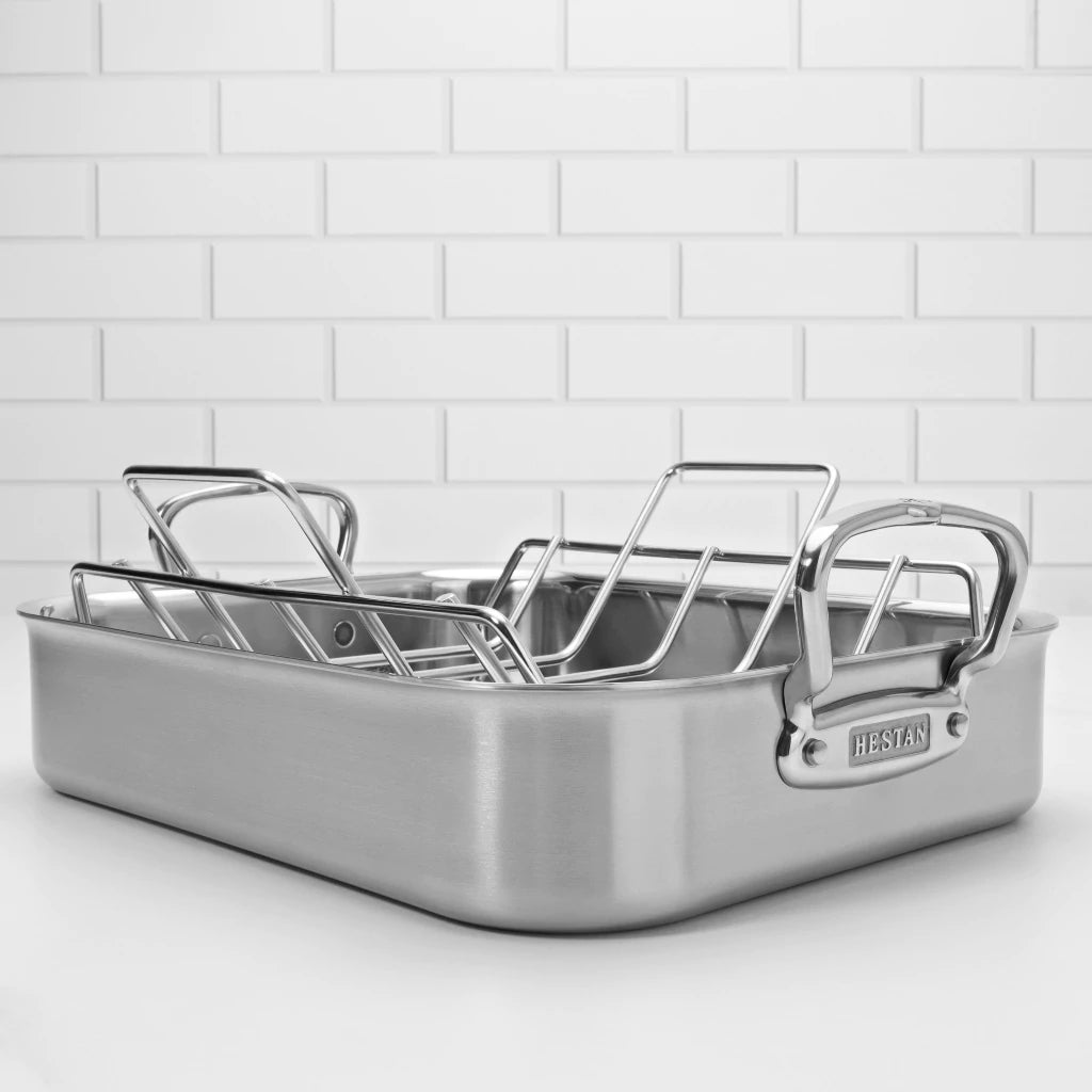 Premium Stainless Steel Provisions Roaster with Adjustable Rack - Perfect for Holiday Turkey, Large Roasts & Family Gatherings