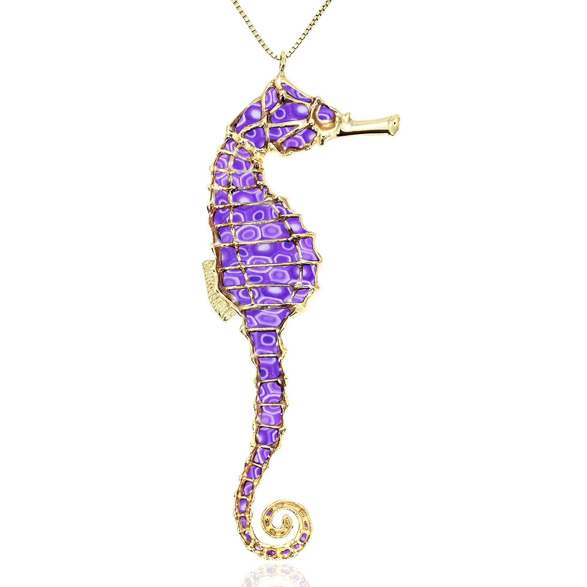 Seahorse Necklace & Earrings Set - Gold Filled Nautical Jewelry for Women | Birthday Gift for Her | Beach Party Accessories
