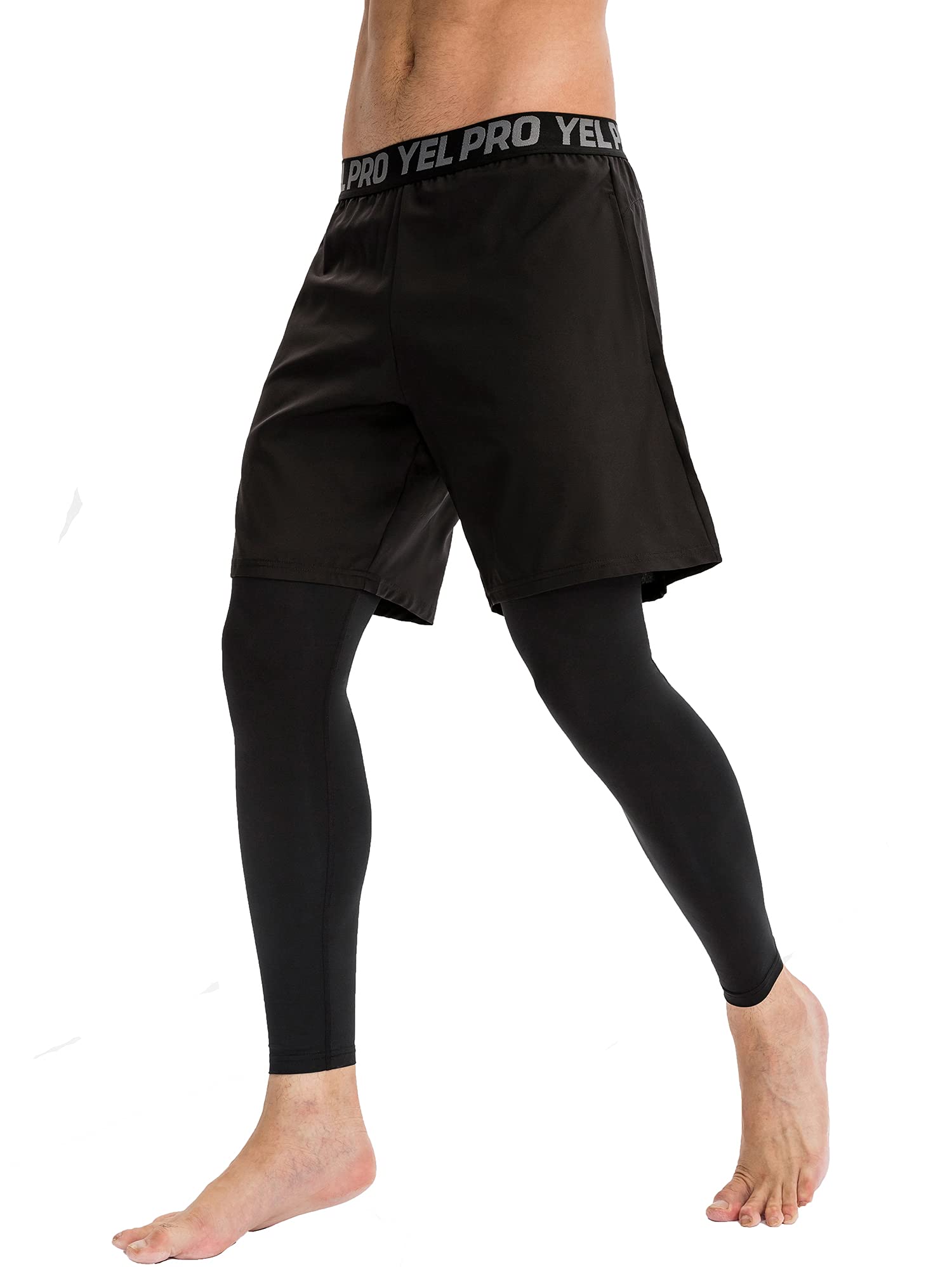 Queerier Men's 2-in-1 Running Shorts with Pockets - Gym Compression Tights & Sweatpants for Workout, Training & Jogging | Perfect for Running, Fitness & Outdoor Activities