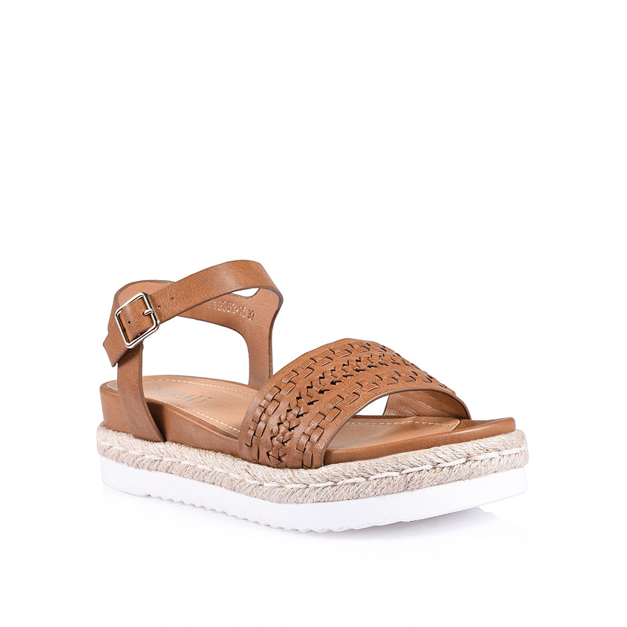 Disco Footbed Sandals for Women - Soft Tan Leather Comfort Sandals with Arch Support | Perfect for Beach, Vacation & Summer Walking