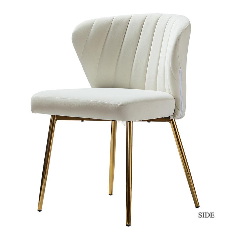 Modern Dining Chairs Set of 4 - Mid Century Metal Leg Side Chairs for Kitchen, Dining Room & Office - Aruna Contemporary Upholstered Seating