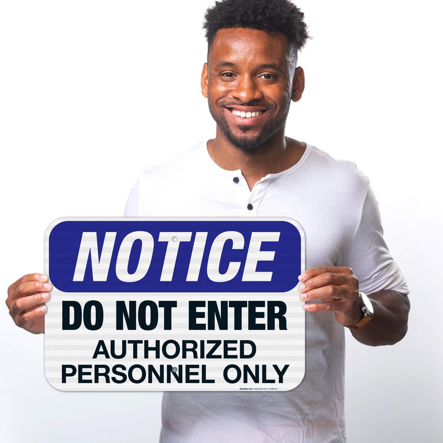 OSHA Compliant 'Do Not Enter Authorized Personnel Only' Reflective Aluminum Sign - 12x18 Inches, 3M EGP Reflective .063 Aluminum, Fade Resistant for Indoor & Outdoor Use - Made in USA | Perfect for Construction Sites, Warehouses & Restricted Areas