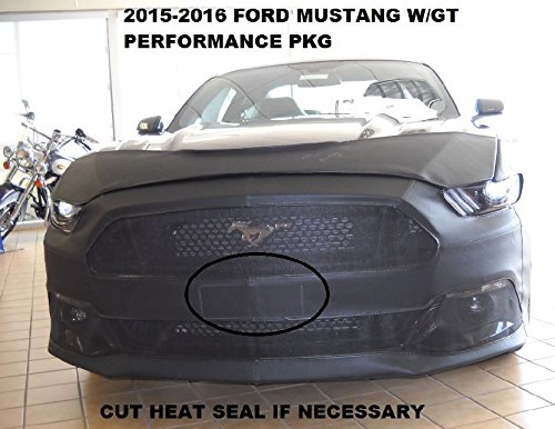 Lebra 2-Piece Front End Cover for 2015-2017 Ford Mustang GT Performance Package - Black Car Mask Bra - Protects Paint from Road Debris & Scratches - Perfect for Daily Driving, Road Trips & Car Shows