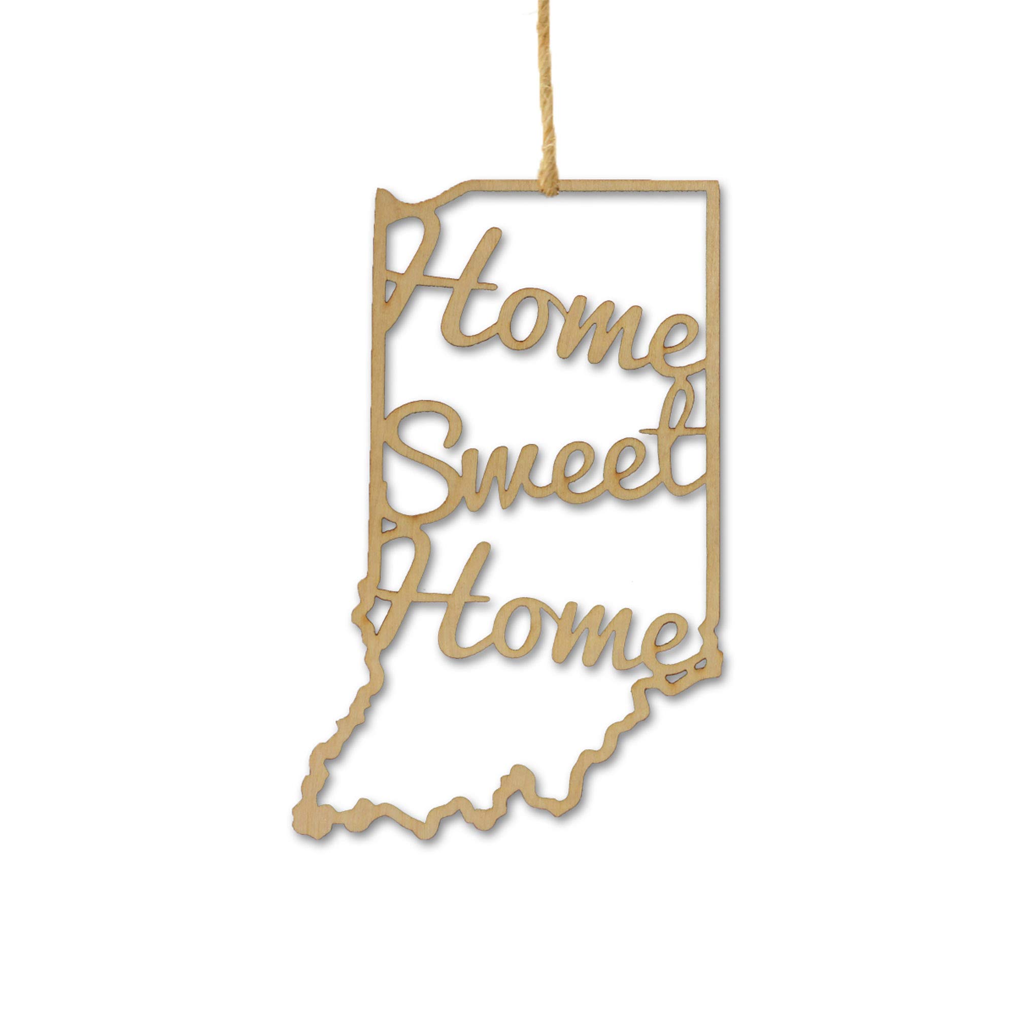 Torched 'Home Sweet Home' Christmas Tree Ornament - Rustic Hanging Holiday Decor for Xmas Tree - Perfect Housewarming Gift for New Homeowners - Indiana-Themed - Ideal for Christmas Decorations, Holiday Parties & Gift Exchanges