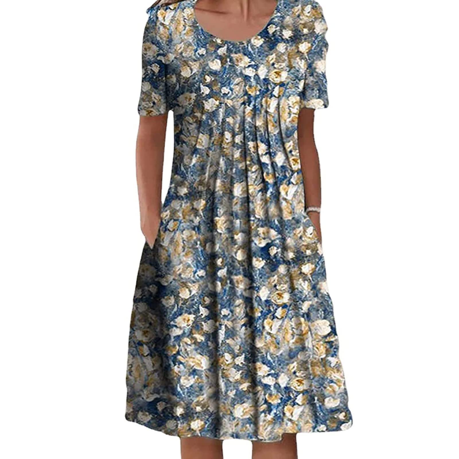 Deuyo Elegant Midi Dresses for Women - Casual Summer Flowy Dress for Mature Ladies | Perfect for Beach Vacations, Garden Parties & Brunch Dates