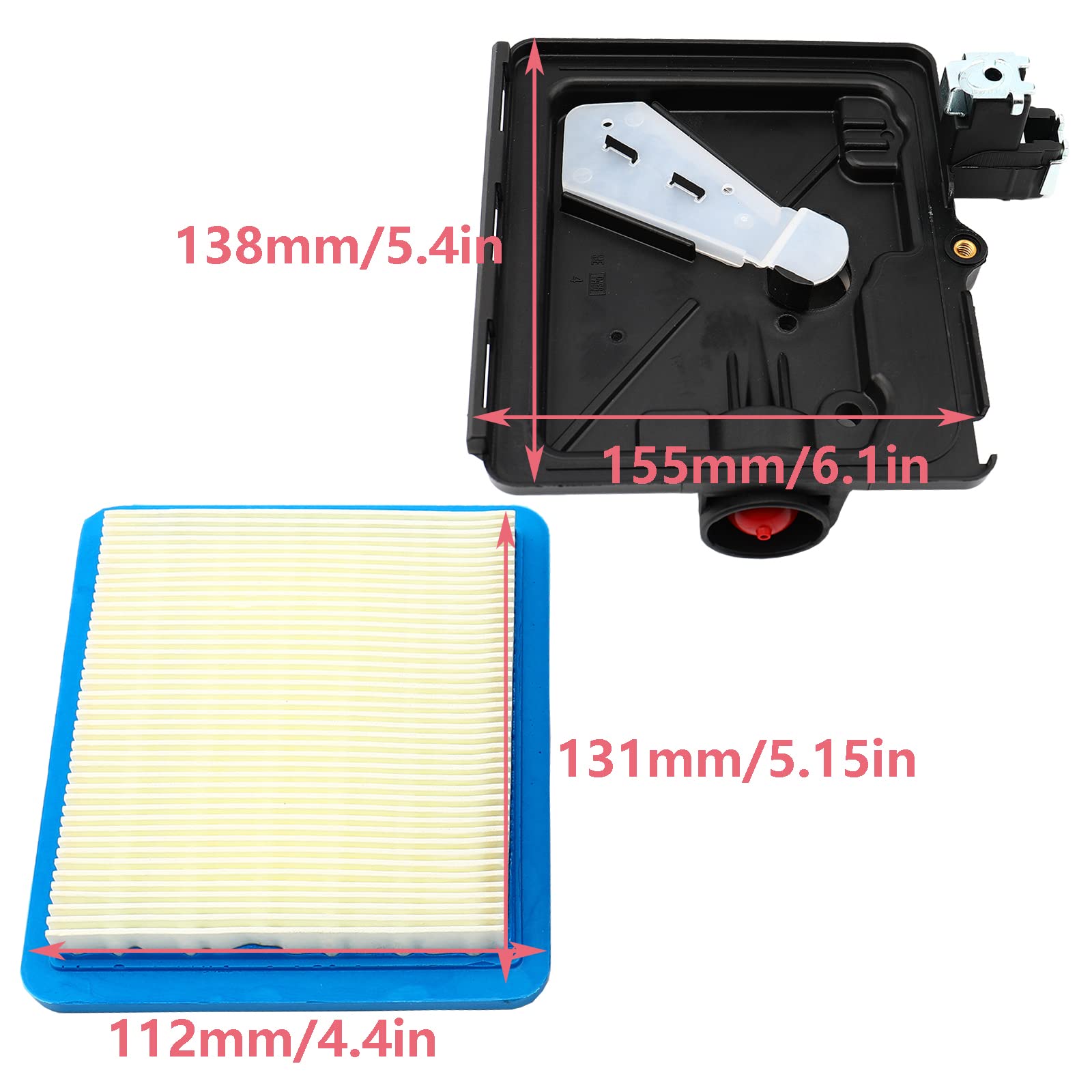 Briggs & Stratton Carburetor 14111 Replacement - Compatible with Models 498170, 498254, 694202, 693909, 799872, 799868 - Includes 795259 Air Filter Cleaner Primer Base Set - Perfect for Lawn Mower Engine Maintenance & Tune-Ups