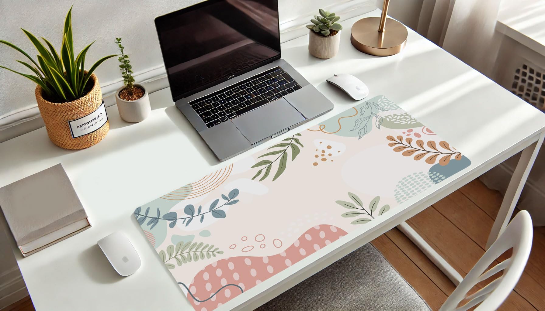 French KOKO Large Desk Mat - Extra Large Mouse Pad & Keyboard Pad for Home Office, Gaming, and Work - Non-Slip Waterproof Desk Protector for Computers & Laptops - Cute Office Essentials for Women & Men