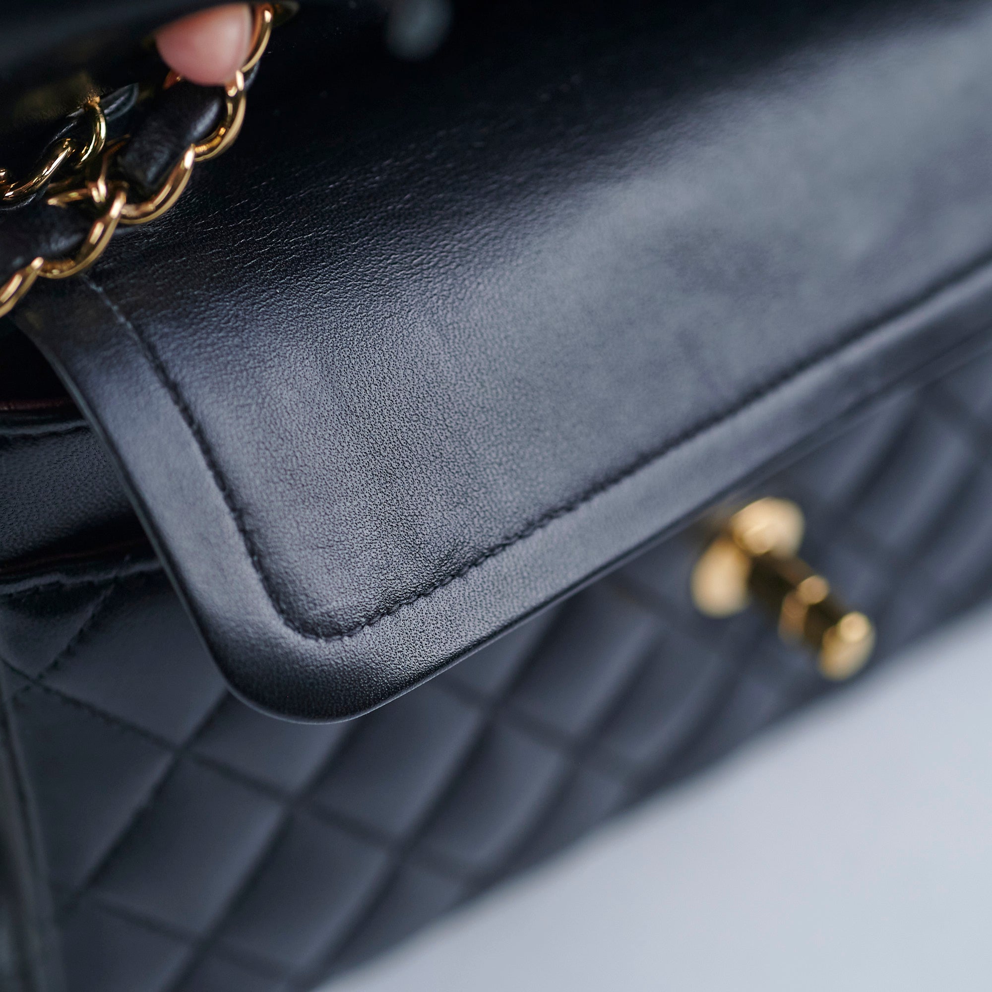 Chanel Small Double Classic Flap Bag in Black Lambskin Leather - Luxury Designer Handbag for Women, Perfect for Evening Events & Special Occasions