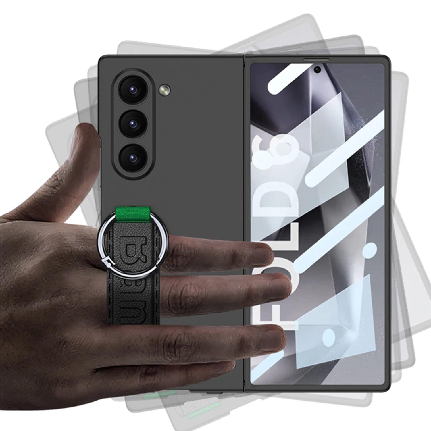 Shockproof Ring Holder Case for Samsung Galaxy Z Fold 6 - Protective Phone Cover with Kickstand for Hands-Free Viewing - Perfect for Work, Travel, and Everyday Use