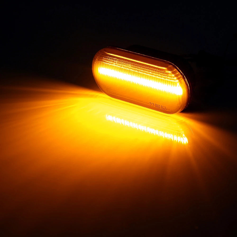 Sequential Amber LED Side Marker Signal Light Compatible with VW MK4 Golf Jetta GTI R32 Passat Beetle - Durable & Bright Turn Signal for Enhanced Safety & Style - Perfect for Night Driving & Custom Car Upgrades
