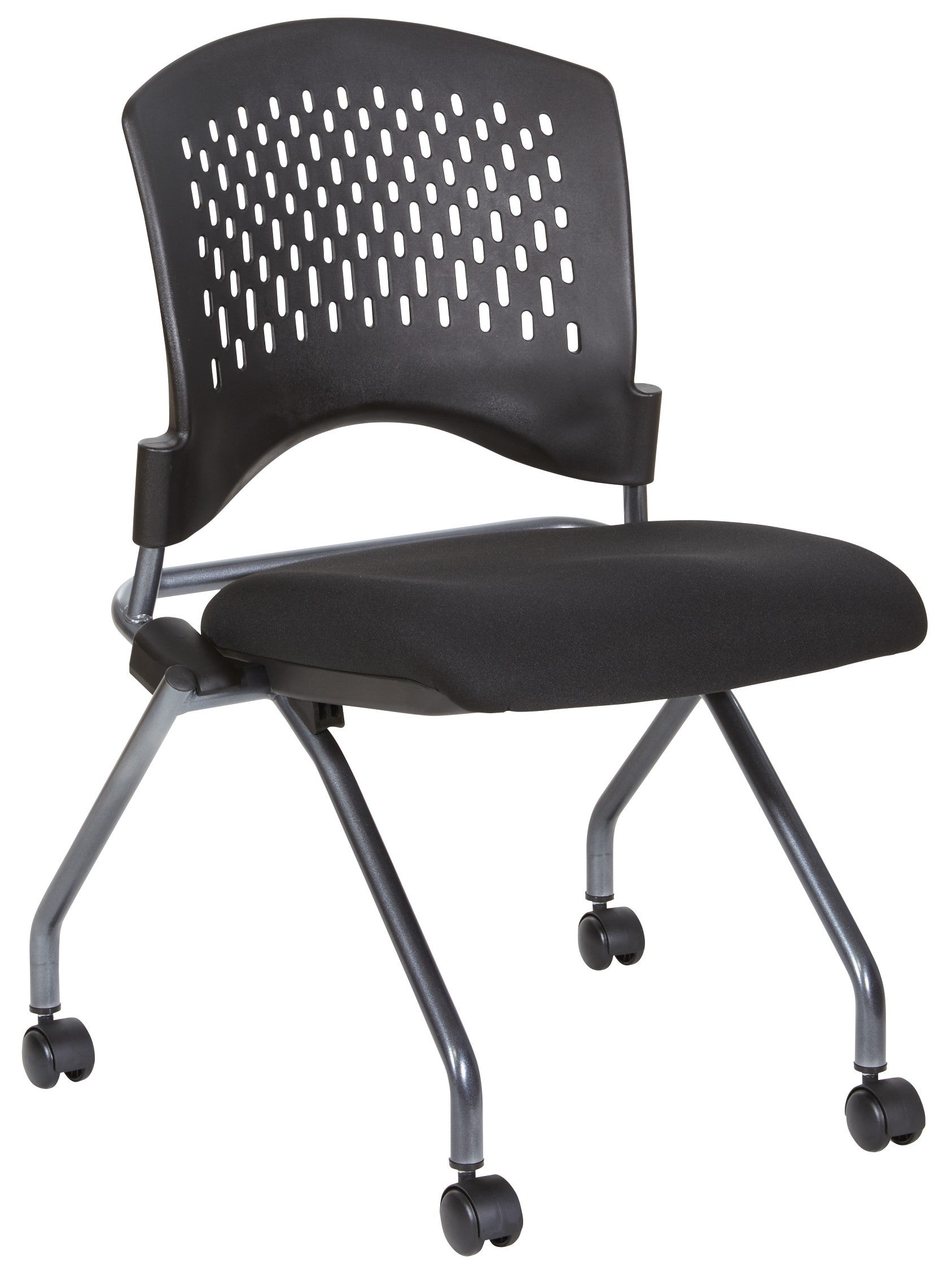 Pro Line II™ Deluxe Armless Folding Chair Titanium - 2 Pack (83220) | Lightweight & Durable for Indoor/Outdoor Events, Parties, Camping, and Home Use