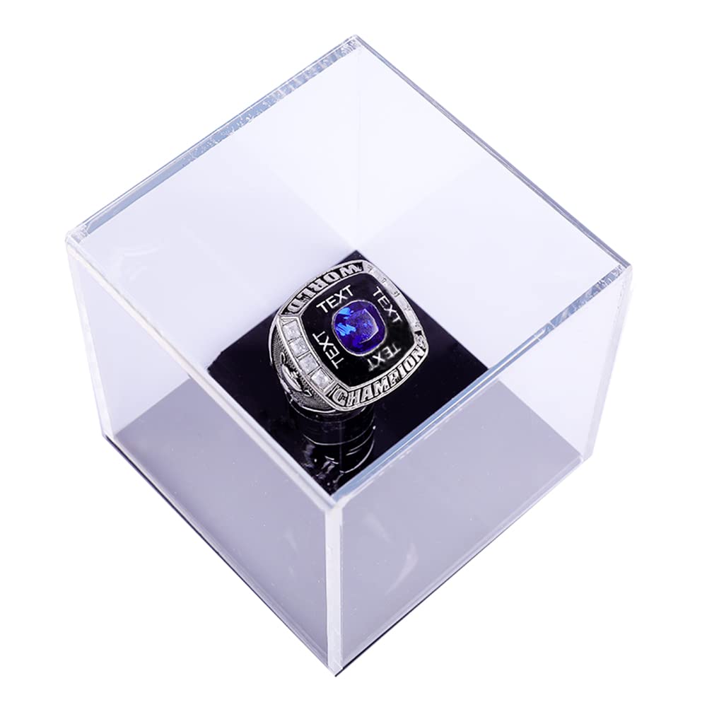 Championship Ring Display Case - 1 Slot Hole for Baseball, Softball, Football Rings | Premium Sports Ring Box for High School & Professional Awards | Perfect for Trophy Rooms, Office Decor & Memorabilia Display