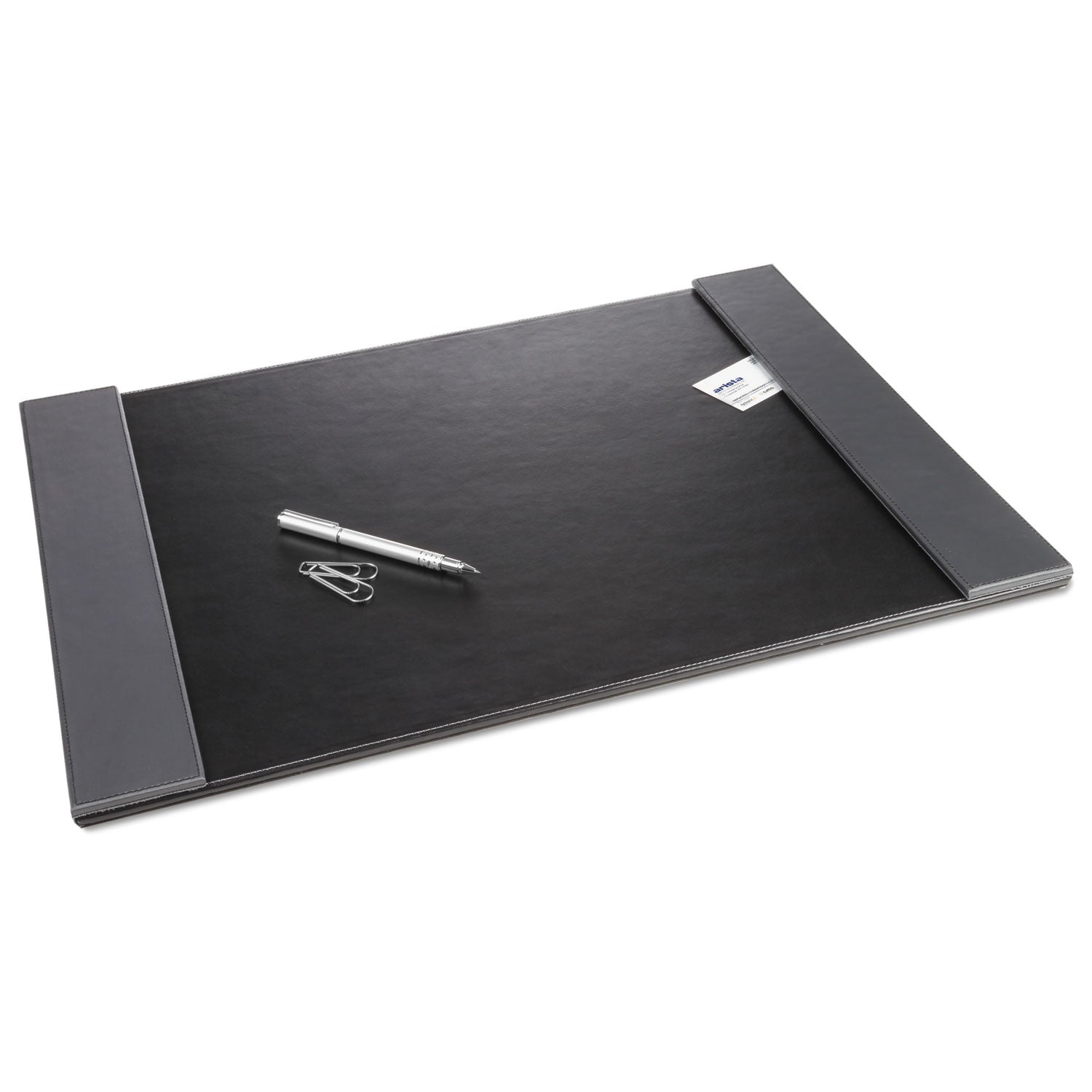 Artistic® Monticello Leather Desk Pad with Foldable Sides - 24 x 19 Inches, Black - Perfect for Office, Home & Executive Workspaces