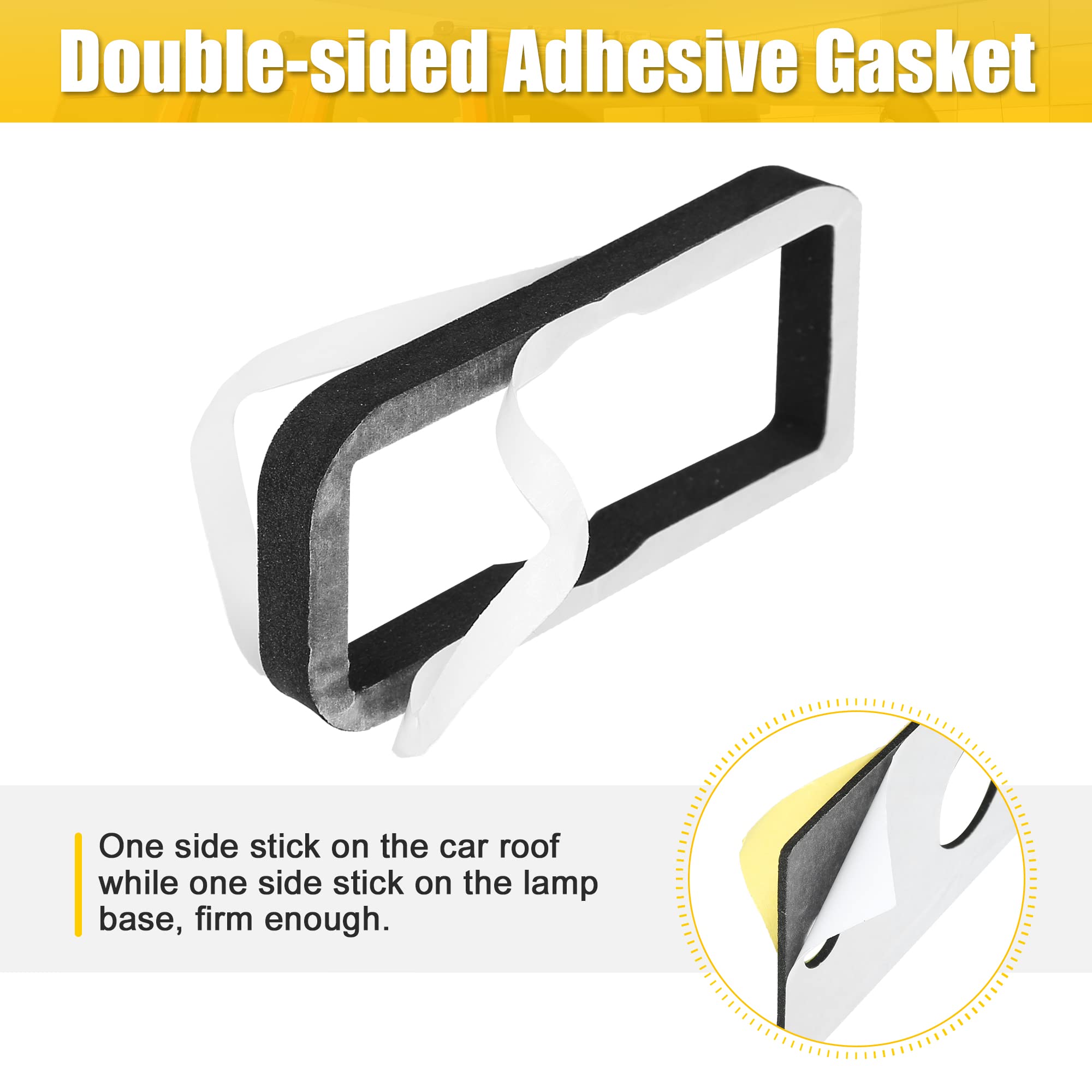 X AUTOHAUX 1 Set Waterproof Double Self-Adhesive Roof Cab Marker Light Gasket Seal Kit for Hummer H2 2003-2009 - Front Rear Clearance Running Lights Replacement - Perfect for Off-Roading, Camping & Night Driving