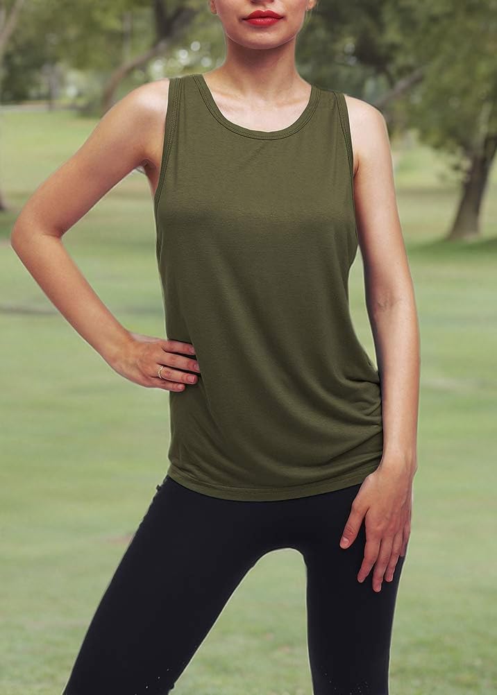 Women's Workout Yoga Tops - Open Back Shirts with Adjustable Tie Back Tank Tops for Yoga, Gym & Fitness | Breathable & Comfortable for Yoga Pants & Leggings