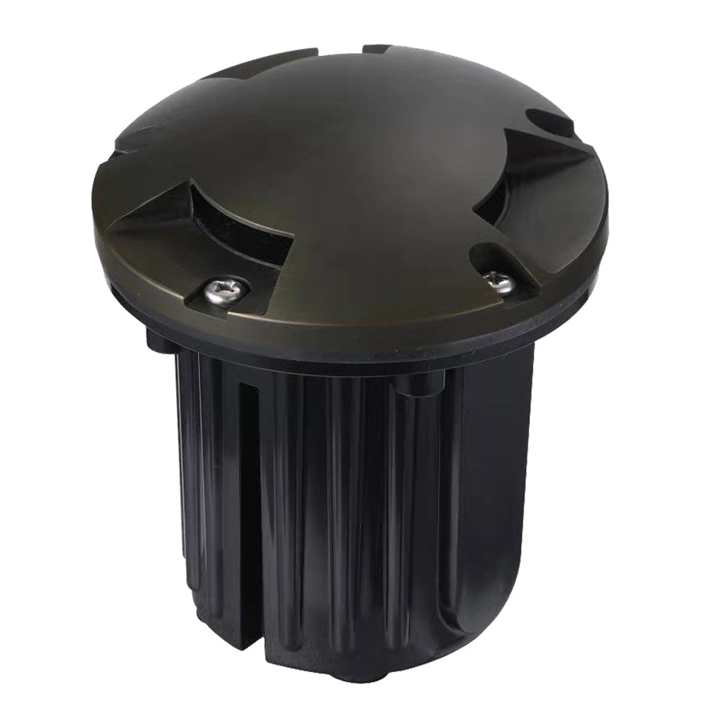 12V LED Landscape In-Ground Well Light - Round Tri-Directional Brass Face for Garden, Pathway, and Outdoor Lighting | Waterproof & Durable for Year-Round Use