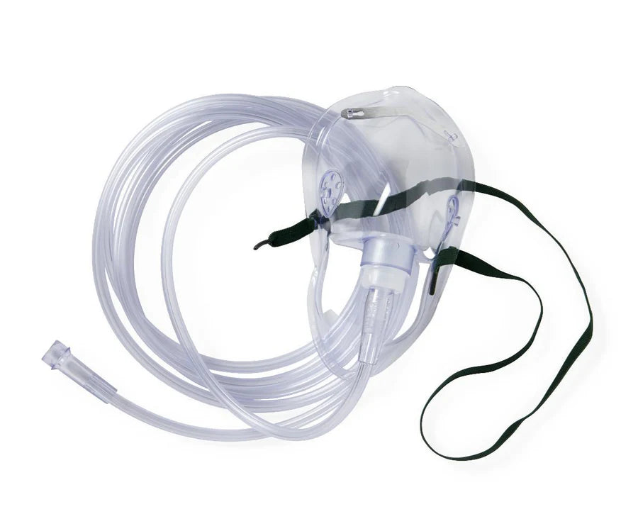 MDL HCS4600B Adult Medium Concentration Oxygen Mask - 7in (2.1m) Tubing - Medical Grade for Home Care, Hospitals & Emergency Use