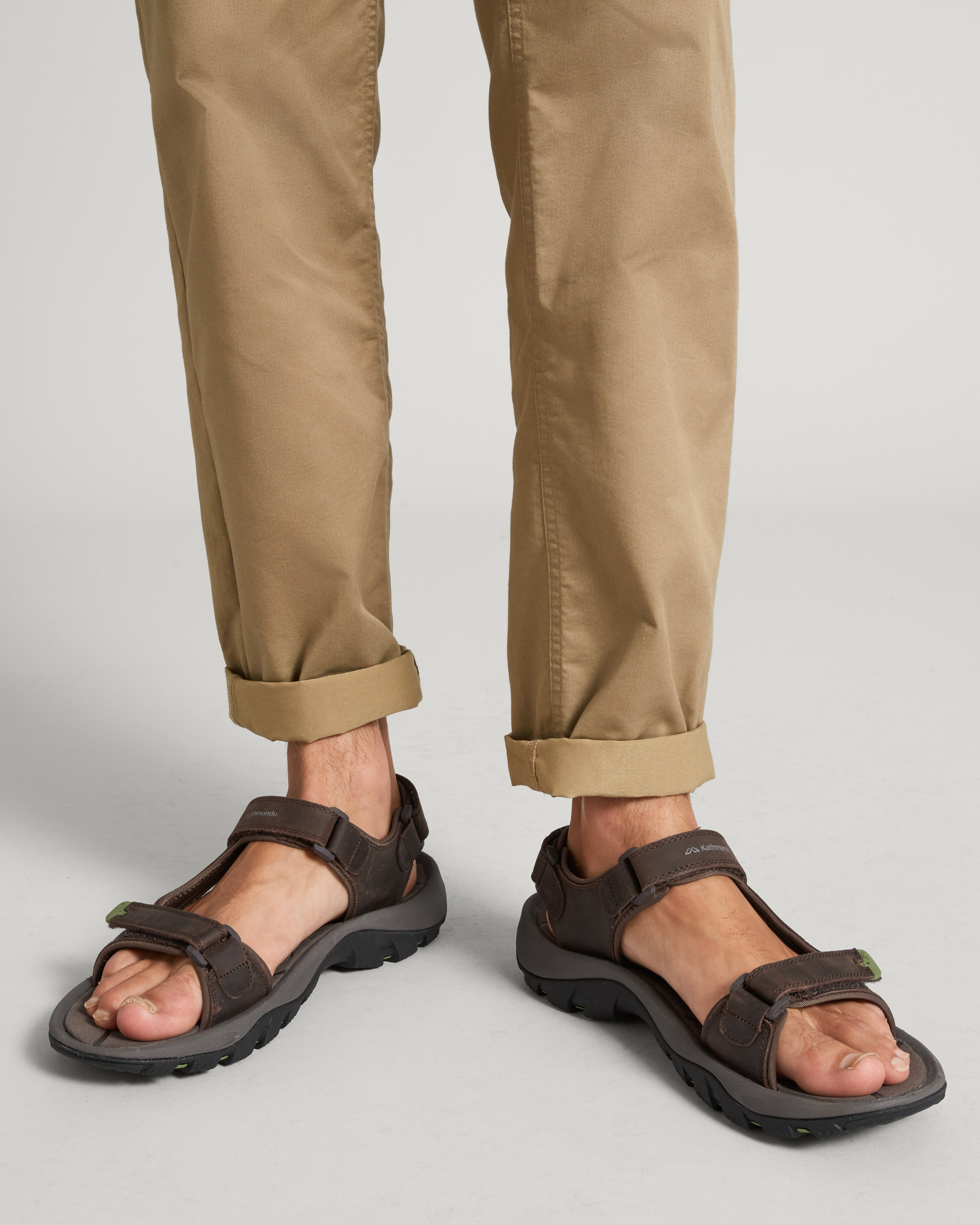 Men's Ingott Comfortable Leather Sandals - Dark Brown for Outdoor Walking & Beach Vacations