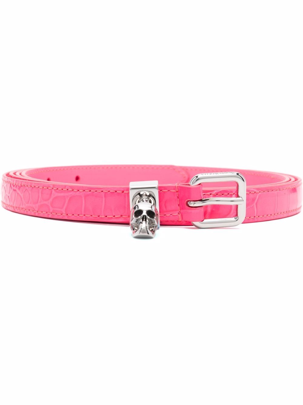 Alexander McQueen Women's Fuchsia Leather Belt - Luxury Designer Fashion Accessory for Dresses, Jeans & Office Wear