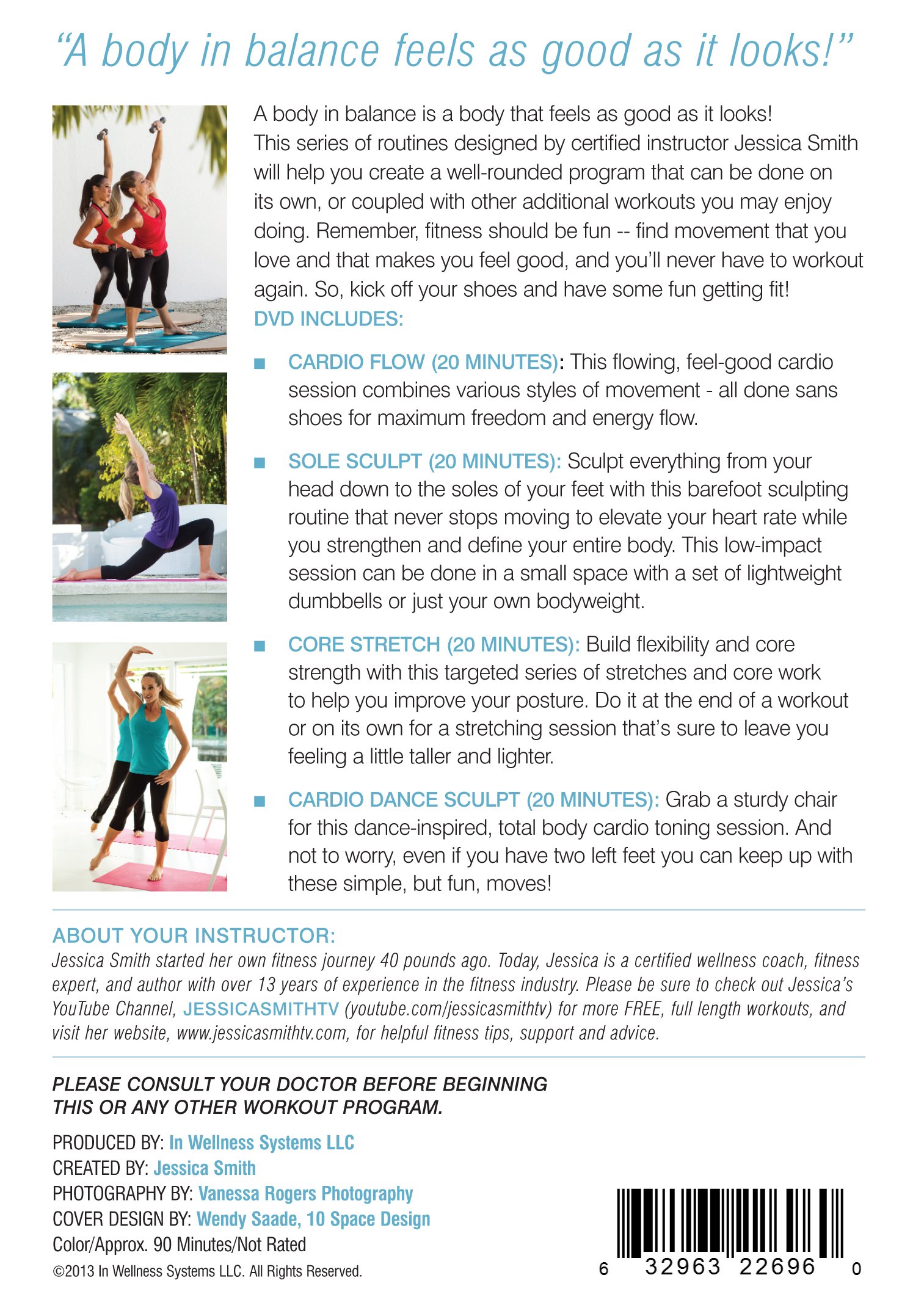Total Body Balance: Low Impact Barefoot Cardio Workout, Full Body Sculpting & Pilates Abs Exercise with Jessica Smith | Home Fitness for Women, Weight Loss & Toning