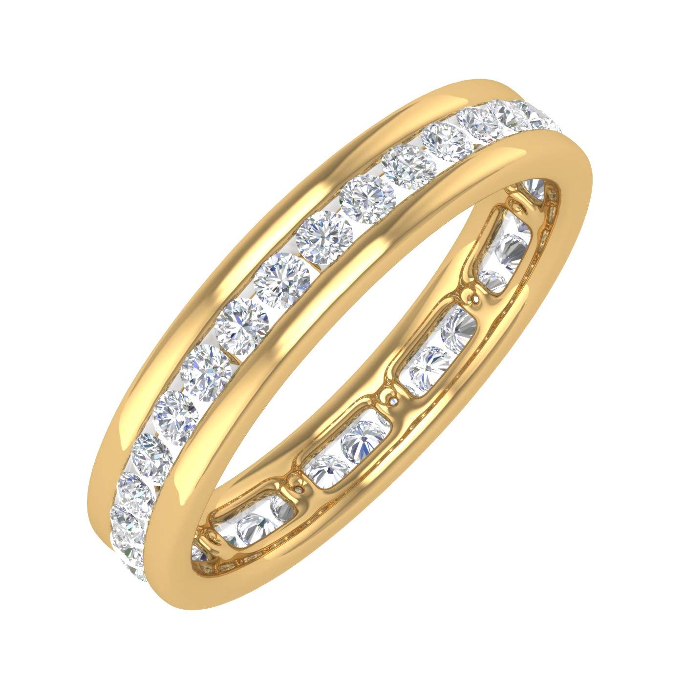 0.43 to 0.55 Carat Channel Set Diamond Wedding Eternity Band Ring in 14K White/Yellow/Rose Gold - Perfect for Anniversary, Engagement & Bridal Jewelry Gifts